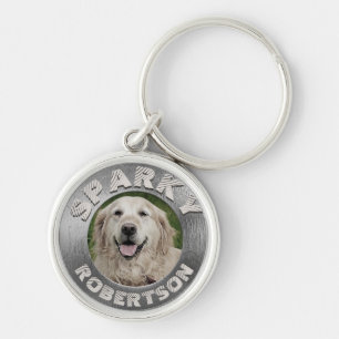 Porte-clés Argent mémorial de chien personnalisé