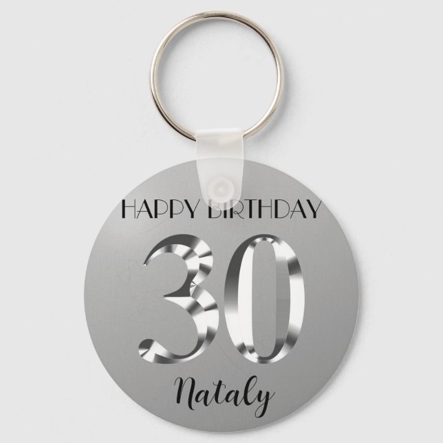 Porte-clés Argent métallique 30e anniversaire (Recto)
