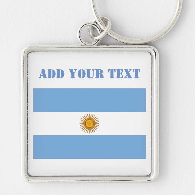 Porte-clés Argentine Drapeau Football Soccer bleu argentin (Devant)