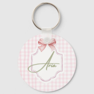 Porte-clés Aria Baby Girl Nursery Bow&En vichy personnalisée