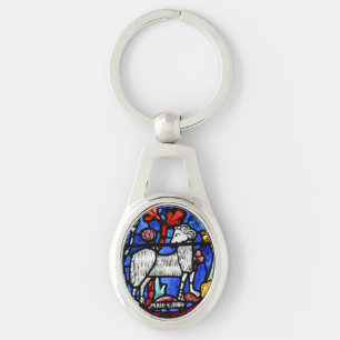 Porte-clés Aries Astrologie Gothique Vitrail Windows O Kc