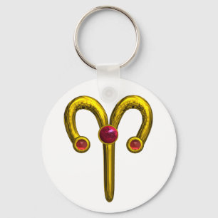 Porte-clés ARIES GOLD ZODIAC BIRTHDAY JEWEL White