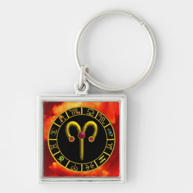 Porte-clés ARILD ZODIAC ANNIVERSAIRE JEWEL Astrology Chart (Devant)