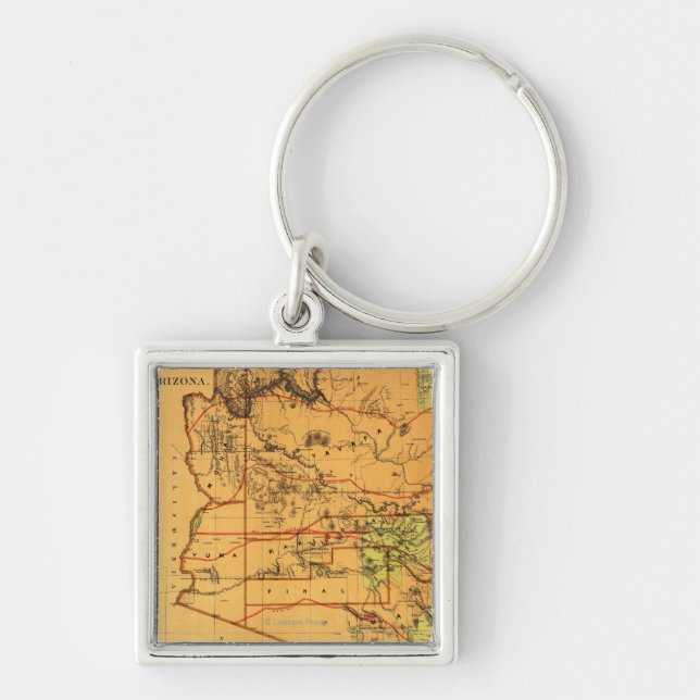 Porte-clés Arizona TerritoireCarte panoramiqueArizona (Devant)
