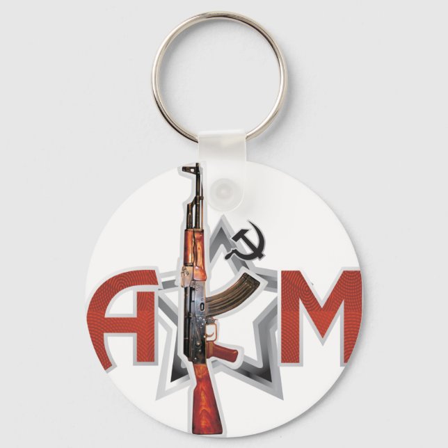 PORTE-CLÉS ARMÉE RARES AK-47 AKM KALASHNIKOV GUN (Recto)