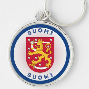 Porte-clés Armoiries de Finlande de forme circulaire