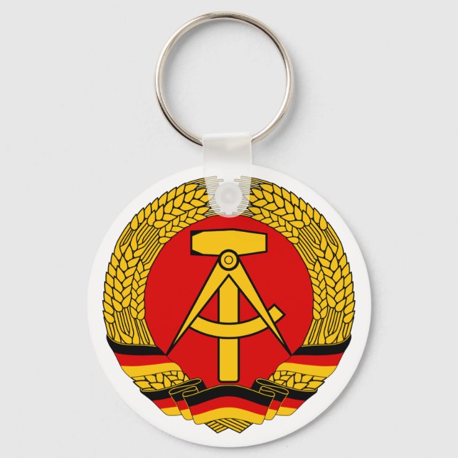 Porte-clés Armoiries de l'Allemagne de l'Est Symbole Héraldiq (Recto)