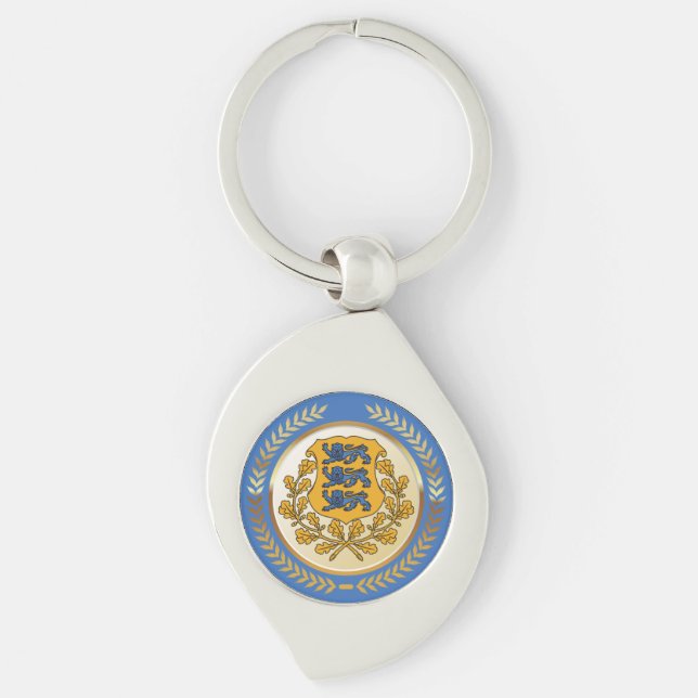 Porte-clés Armoiries de l'Estonie (Devant)