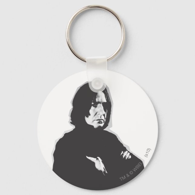 Porte-clés Armoiries de Snape Severus croisées B-W (Recto)
