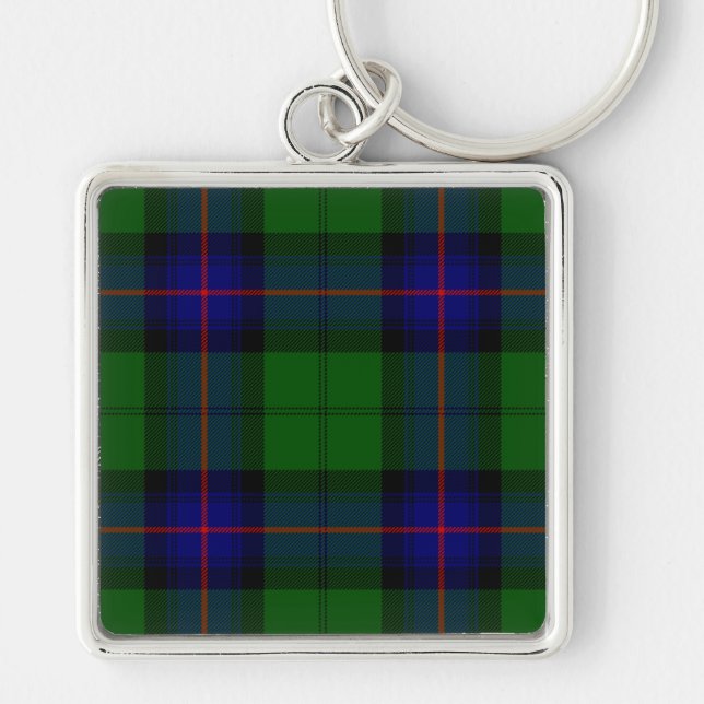 Porte-clés Armstrong clan tartan bleu vert plaid (Devant)