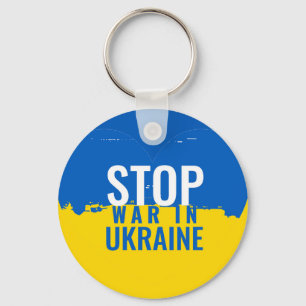 Porte-clés Arrêtez la guerre en Ukraine. Soutenez l'Ukraine.