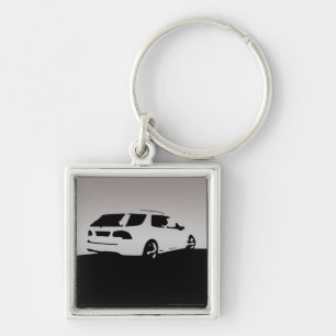 Porte-clés Arrière aérien de Saab 9-5 - gris sur l'arrière -