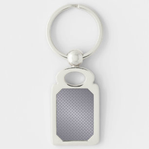 Porte-clés Arrière - plan diamant en acier gris profond