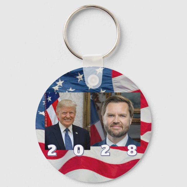 Porte-clés arrière - plan du drapeau de pare-chocs Trump Vanc (Recto)
