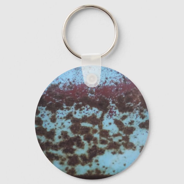 Porte-clés arrière - plan turquoise bleu et violet rouillé (Recto)