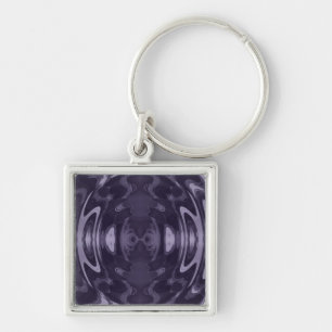 Porte-clés Art abstrait à motif liquide violet miroir