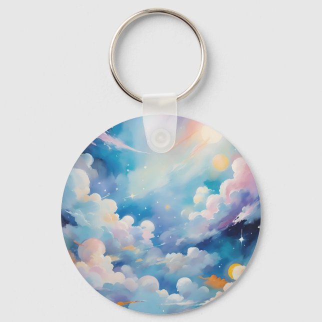 Porte-clés Art Abstrait avec thème ciel (Recto)