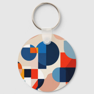 Porte-clés Art Abstrait géométrique du milieu du siècle scand