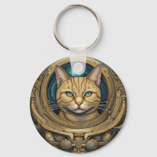 Porte-clés Art cyberpunk astronaute de chat