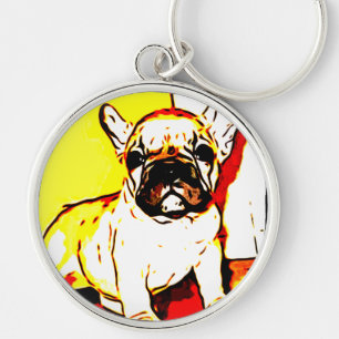 Porte-clés Art de bouledogue français