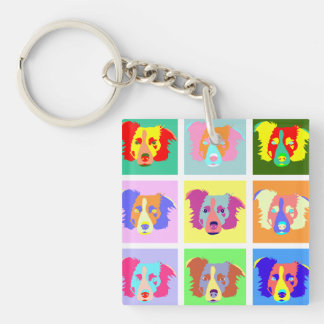 Porte-clés Art de bruit de border collie