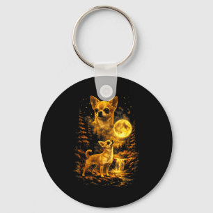 Porte-clés art de Chihuahua nuit au clair de lune Chihuahua h
