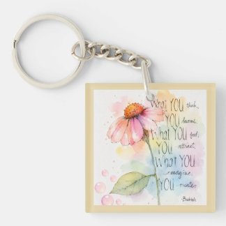 Porte-clés Art de citation de fleur sauvage d'aquarelle inspi