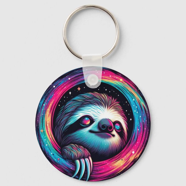 Porte-clés Art de Galaxie Cosmologique (Recto)