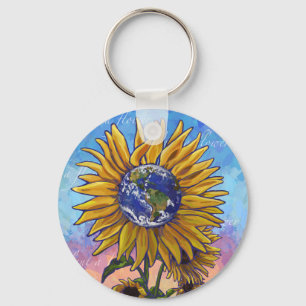 Porte-clés Art de la Terre de tournesol