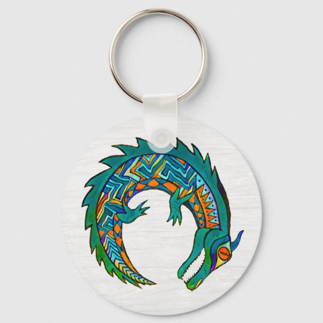 Porte-clés Art de l'alligator tribal (Recto)