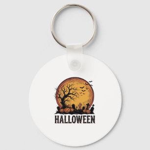 Porte-clés Art de lune de chauve-souris de cimetière d'Hallow