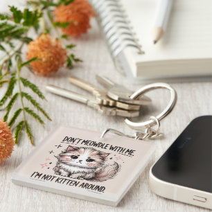 Porte-clés Art de mots de chaton de sarcasme drôle