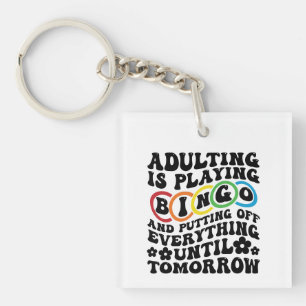 Porte-clés Art de mots drôles de Bingo sur l'âge adulte