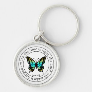 Porte-clés Art de mots papillon religieux inspirant