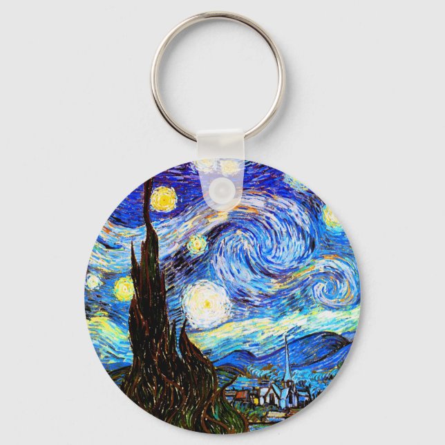 Porte-clés Art de nuit Van Gogh Starry (Recto)