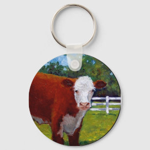 PORTE-CLÉS ART DE VACHE À GÉNISSE DE HEREFORD