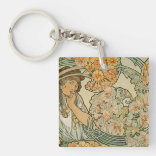 Porte-clés Art déco d'Alphonse Mucha