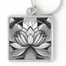 Porte-clés Art Déco Lotus