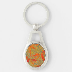 Porte-clés Art en bambou terrestre Imprimer orange