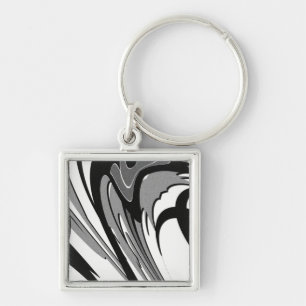 Porte-clés Art en forme noir et blanc