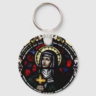 Porte-clés Art en verre souillé d'Angela Merici de saint