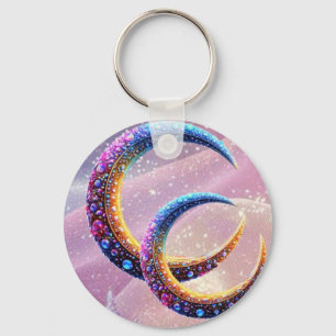 Porte-clés Art Fantastique du Croissant de Lune Enjolivé de B