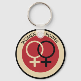 Porte-clés Art féministe "Les femmes sont le pouvoir" rouge n