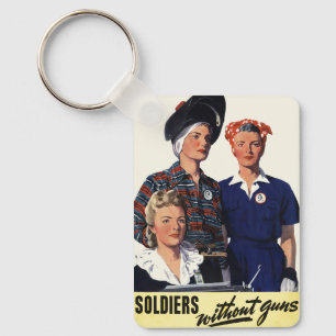 Porte-clés Art féministe vintage de soldats de la Seconde Gue