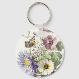 Porte-clés Art floral papillon vintage de William van Leen