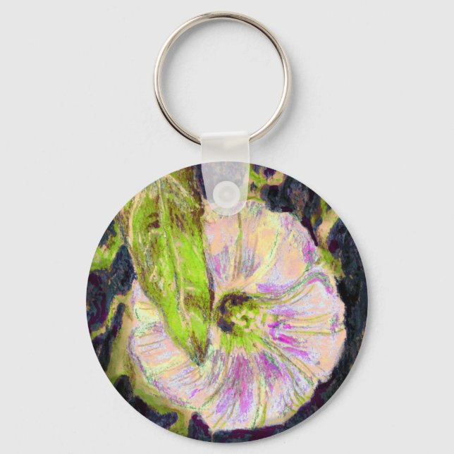 Porte-clés Art floral rose sauvage du matin (Recto)