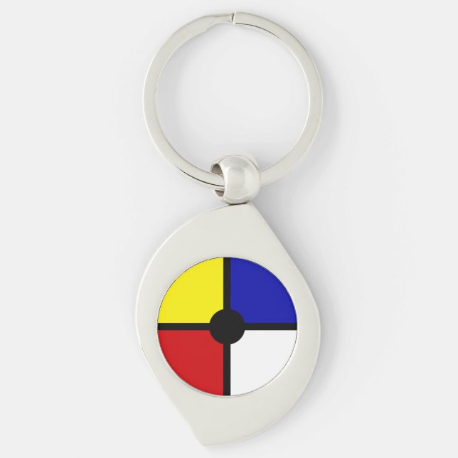 Porte-clés Art Moderne D'Inspiration Mondrienne Et Couleurs D (Devant)