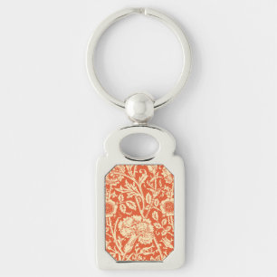Porte-clés Art Nouveau Carnation Damask, Mandarin Orange