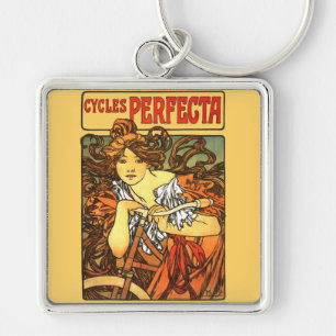 Porte-clés Art Nouveau Vélo Mucha Art