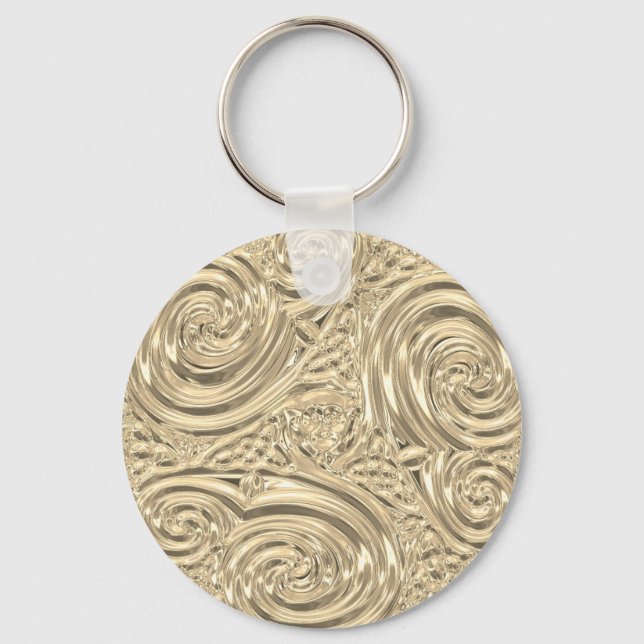 Porte-clés Art nouveau victorien élégant or (Recto)